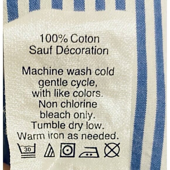 J Crew Top Womens Small Striped Embroidered Popover Tunic Hi Low Hem Cotton - Picture 7 of 8